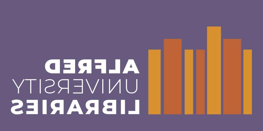 AU libraries logo with a purple background and colorful graphical books in the foreground